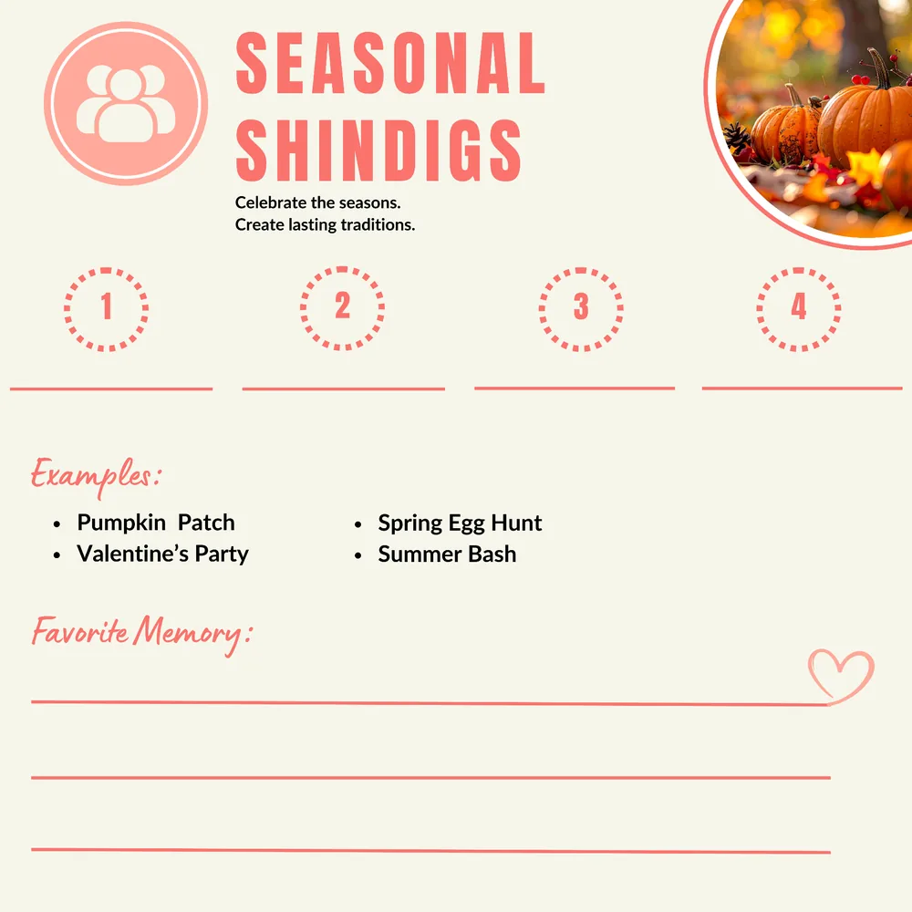 Seasonal Shindigs page